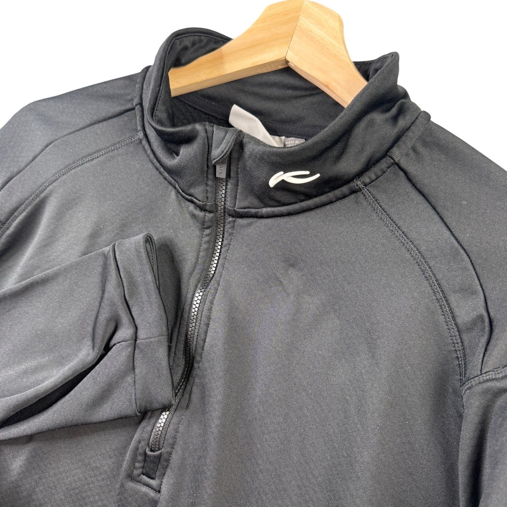 KJUS Men Diamond Fleece Halfzip Pullover Black Size 52 L Long sleeve Golf Ski